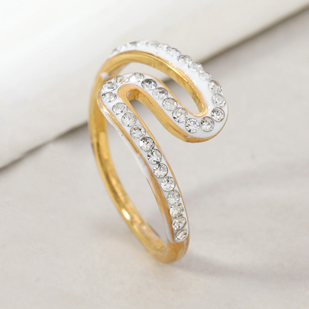 Geometric Affordable Luxury Style Irregular Wave Rings