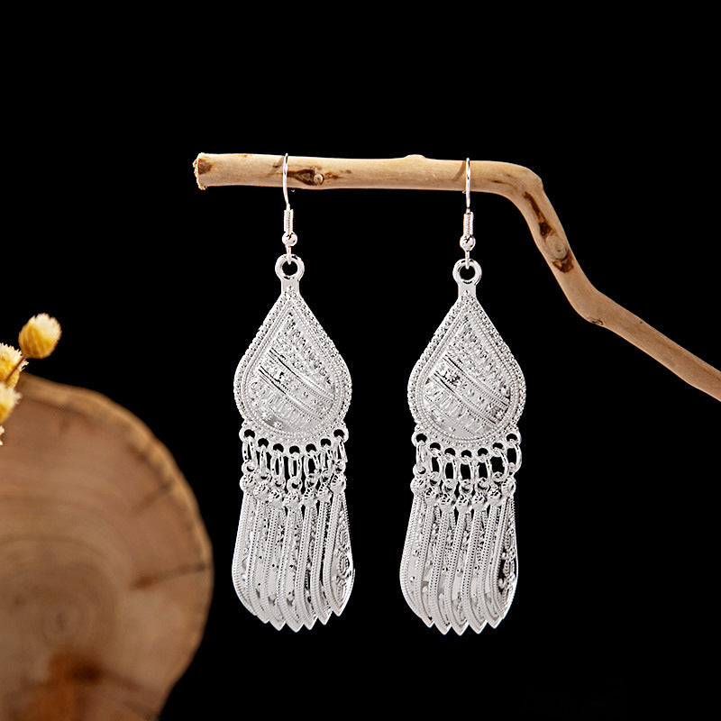 Sier Family Minority Ethnic Style Tourist Attractions Earrings