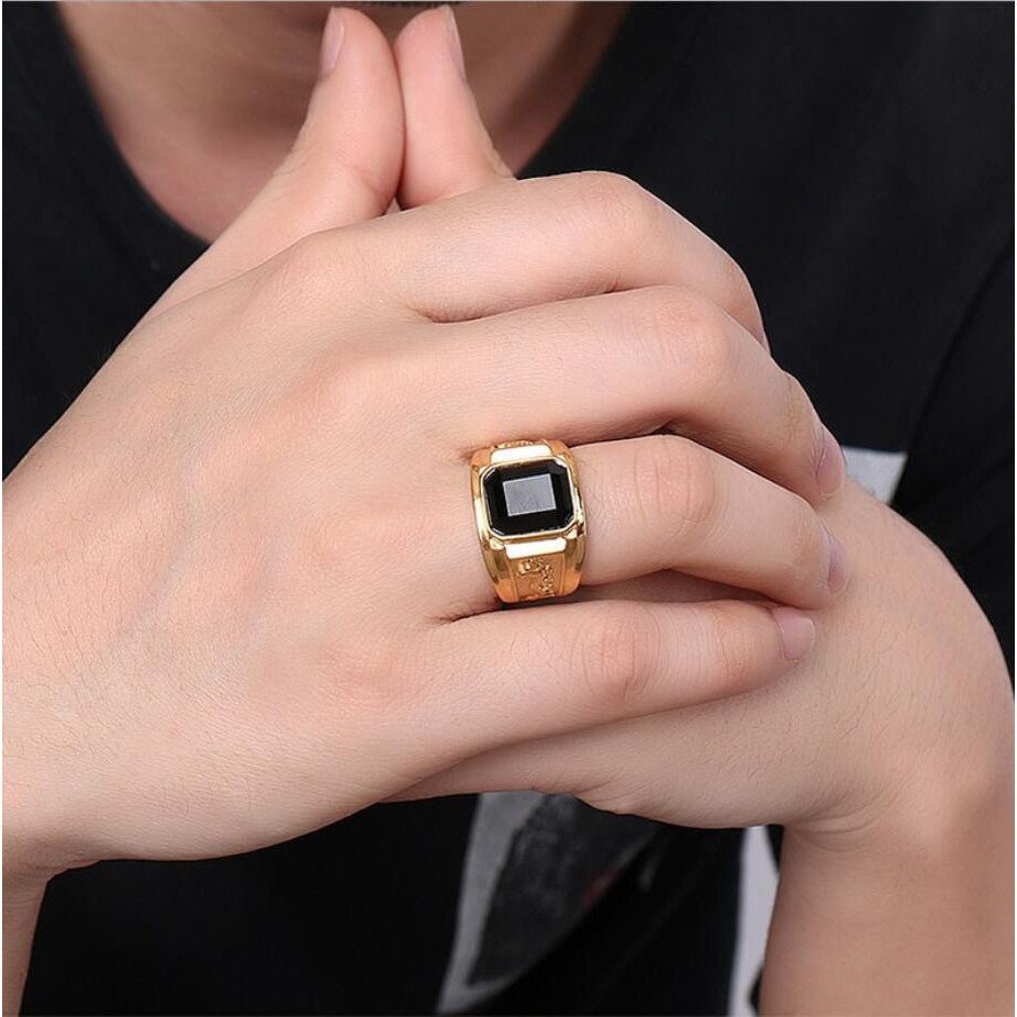 Men's Color Gem Personality Dragon Totem Fashion Rings