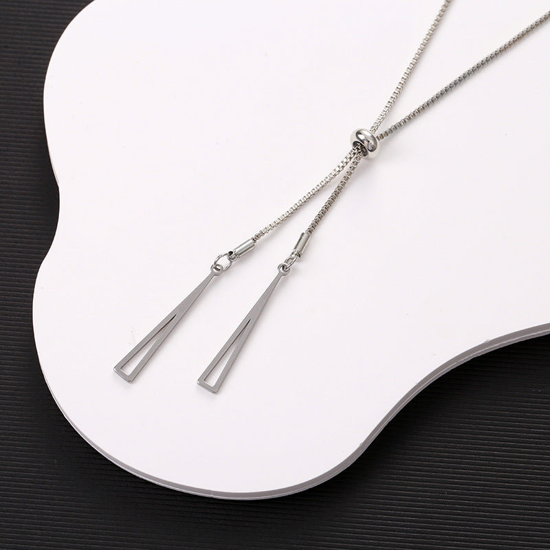 Women's Style Simple Sweater Chain Design Geometric Triangle Necklaces