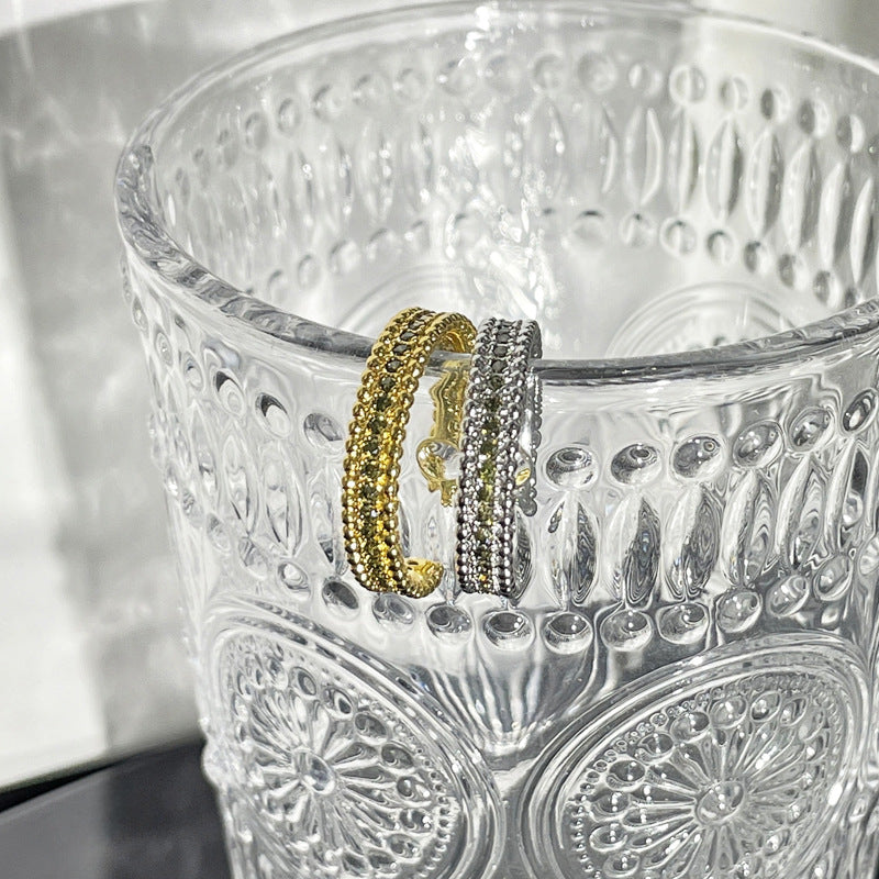 Women's Gang Drill Zircon Elegant High-grade Adjustable Rings