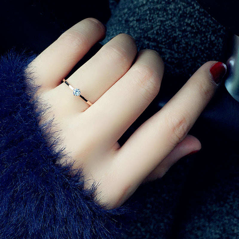 Women's & Men's Titanium Steel Full Diamond Couple Single Rings