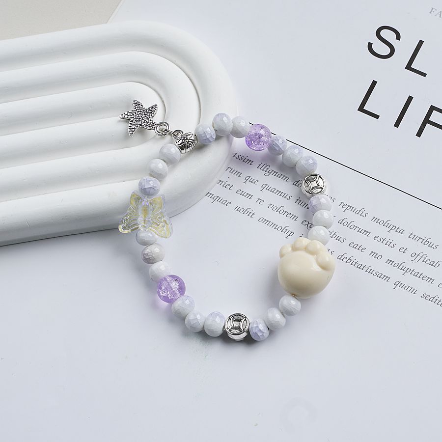 Women's Cartoon Art High-grade Fresh Cat Bead Bracelets