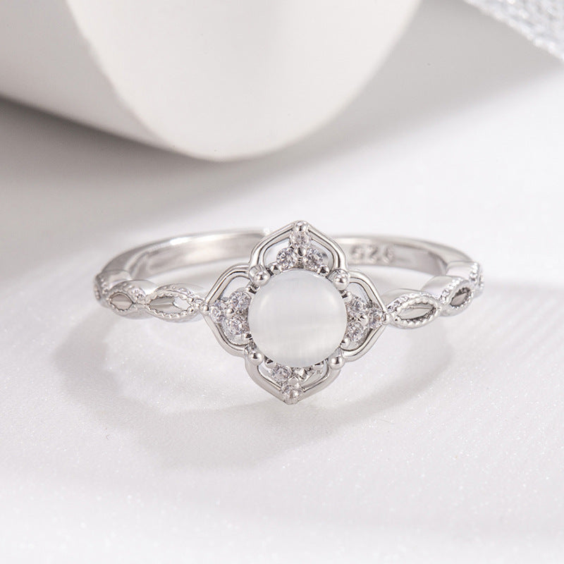 Light Luxury Shining Retro Gentle Opal Rings