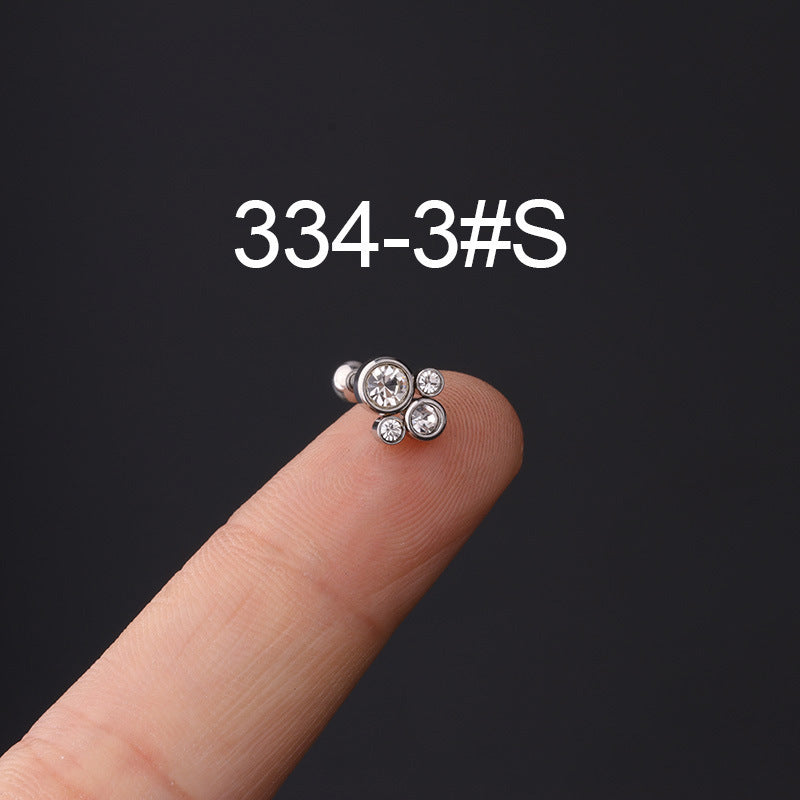 Stainless Steel Ear Bone Nail Popular Piercing Screw Twist Earrings