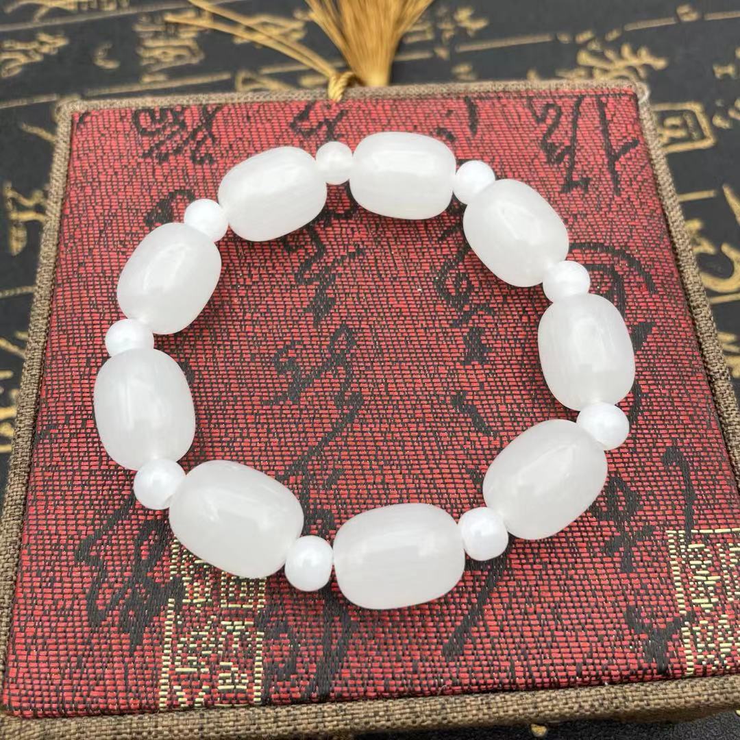 Marble Barrel Bead High Jade Glass Exquisite Polished Bracelets