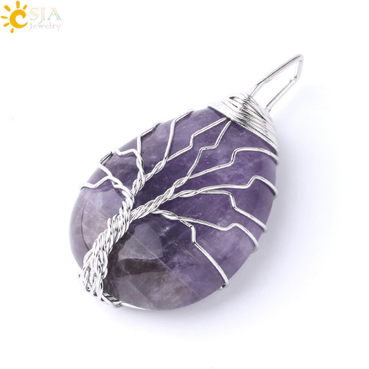 Women's Gold Sier Winding Drop Shape Natural Necklaces