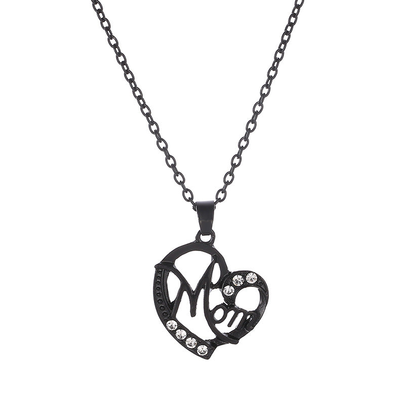 Women's Creative Heart Shape With Diamond Female Necklaces