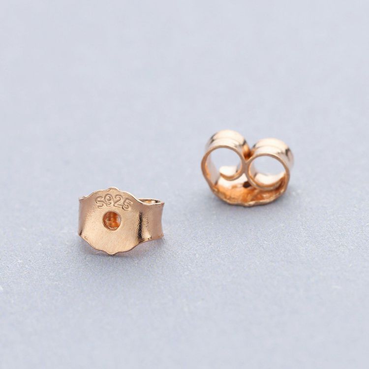 White Copper Sterling Sier Earplug Gold Rose Earplugs Ear Stud Earrings
