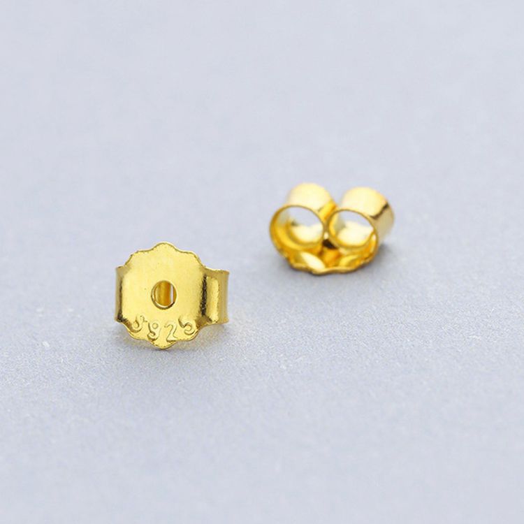 White Copper Sterling Sier Earplug Gold Rose Earplugs Ear Stud Earrings