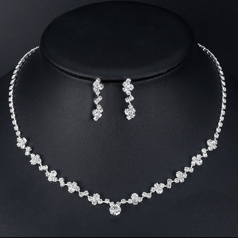 Fashion Elegant Rhinestone Suit Bride Female Jewelry Set
