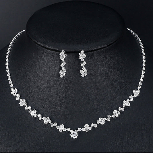 Fashion Elegant Rhinestone Suit Bride Female Jewelry Set