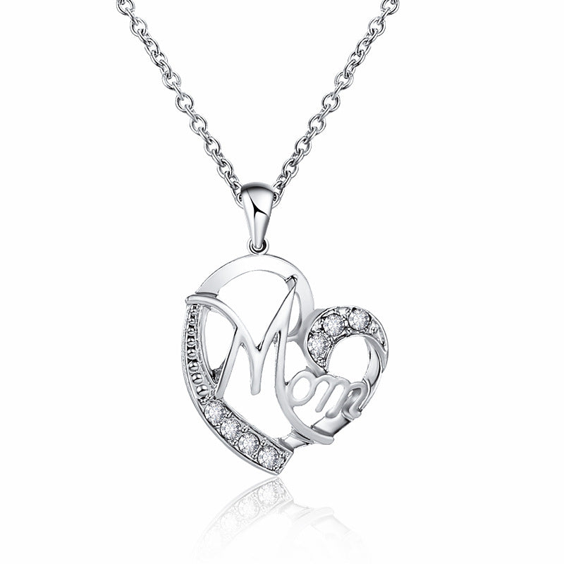 Women's Creative Heart Shape With Diamond Female Necklaces