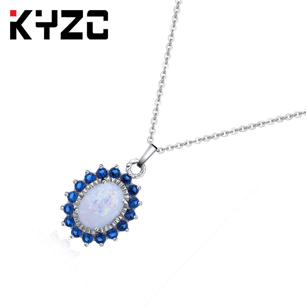 Classy Elegant Women's Opal Clavicle Chain Necklace
