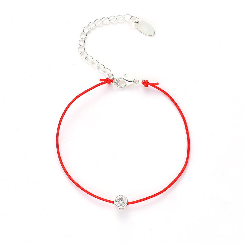 Simple Style Life Red Rope Zircon Bracelets