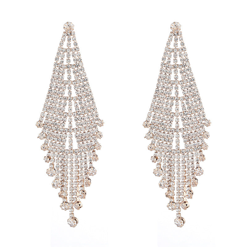 Fashion Fashionmonger Rhinestone Claw Chain Long Stud Earrings