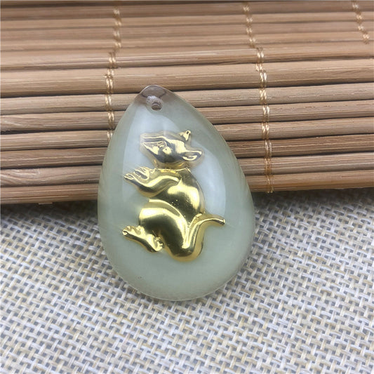 Women's & Men's Gold Crystal Inlaid Gilded Luminous Twee Pendants