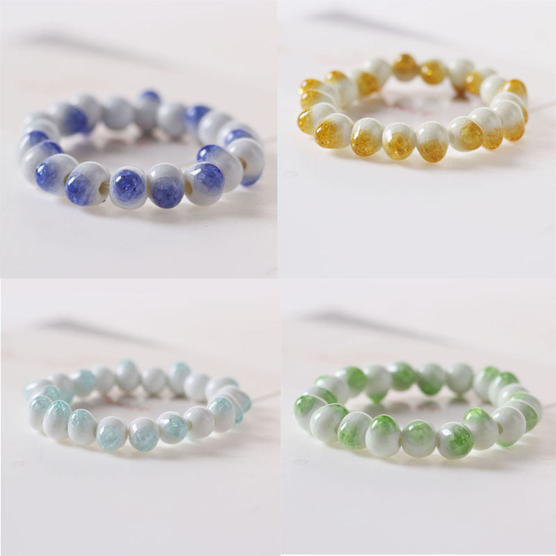 Women's & Men's Ceramic Ornament Full Beads Has Cracking Bracelets