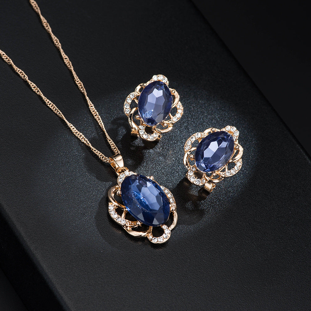 Women's Bridal Peacock Gem Opal For Jewelry Set