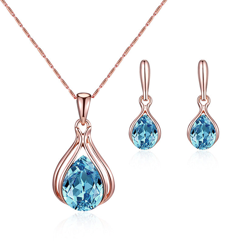 Women's Bridal Peacock Gem Opal For Jewelry Set