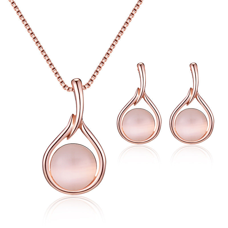 Women's Bridal Peacock Gem Opal For Jewelry Set