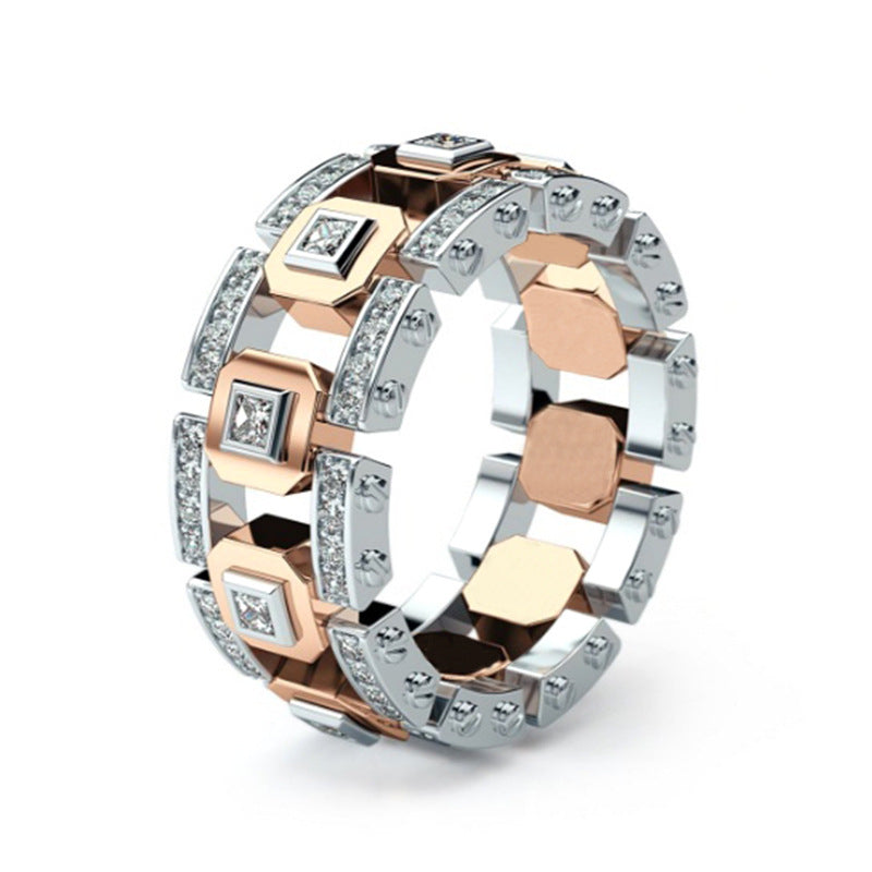 Women's & Men's Ornament Creative Style Gold-plated Diamond Fashion Rings