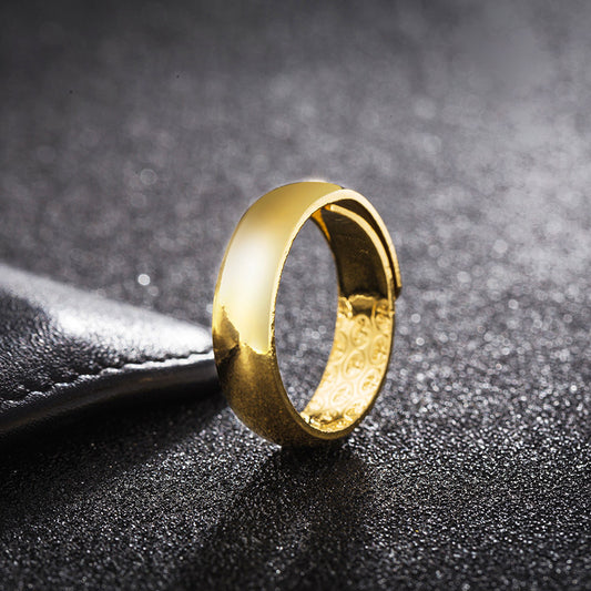 Women's & Men's Imitation Gold Glossy Couple Gold-plated Open Vietnam Rings