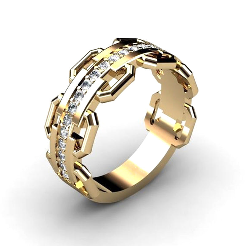 Women's & Men's Ornament Creative Style Gold-plated Diamond Fashion Rings