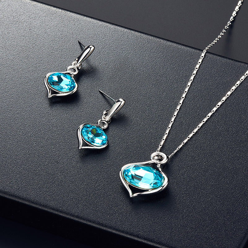Women's Bridal Peacock Gem Opal For Jewelry Set