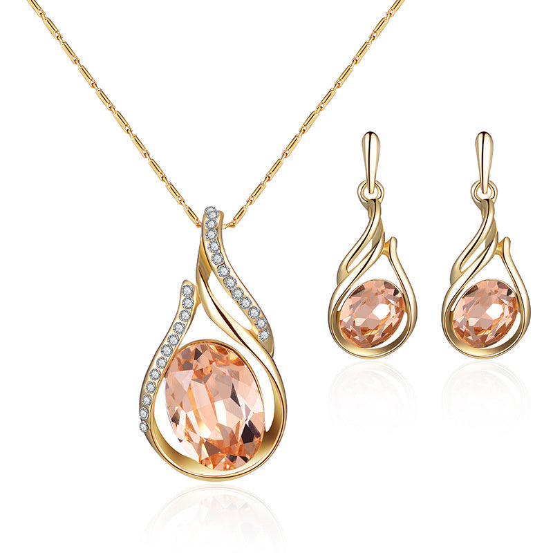 Women's Bridal Peacock Gem Opal For Jewelry Set
