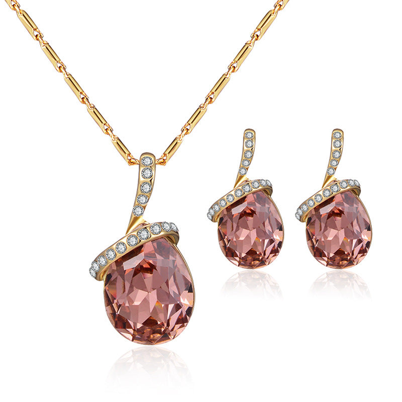 Women's Bridal Peacock Gem Opal For Jewelry Set