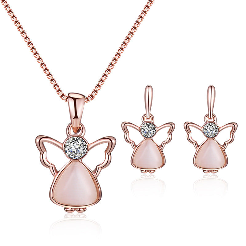 Women's Bridal Peacock Gem Opal For Jewelry Set
