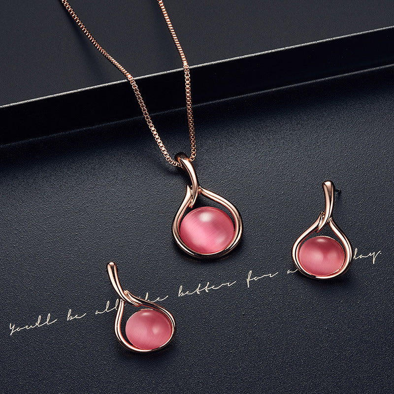 Women's Bridal Peacock Gem Opal For Jewelry Set