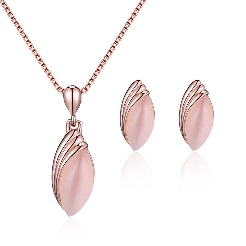Women's Bridal Peacock Gem Opal For Jewelry Set
