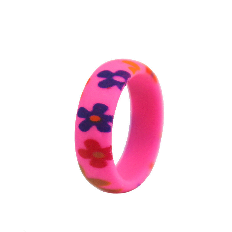 Women's Jonquil Printed Silicone Finger Korean Street Rings