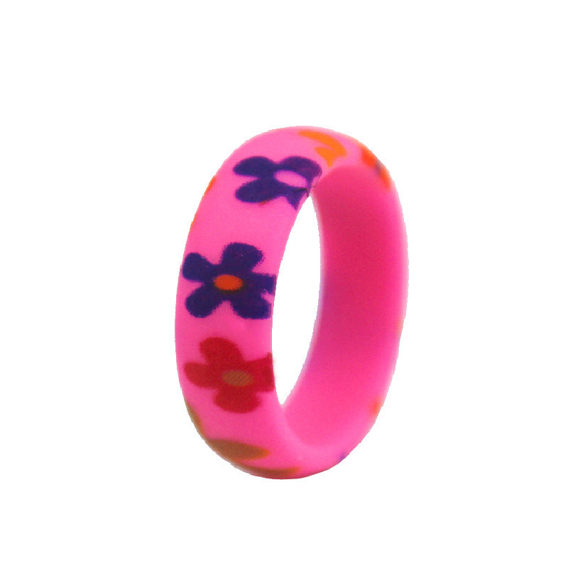 Women's Jonquil Printed Silicone Finger Korean Street Rings