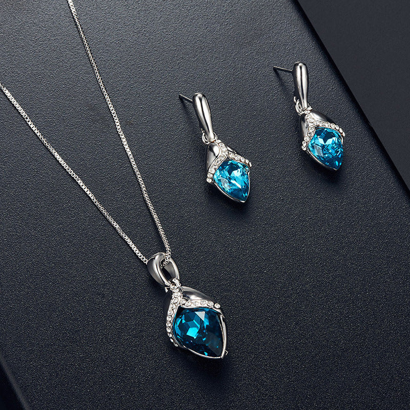 Women's Bridal Peacock Gem Opal For Jewelry Set
