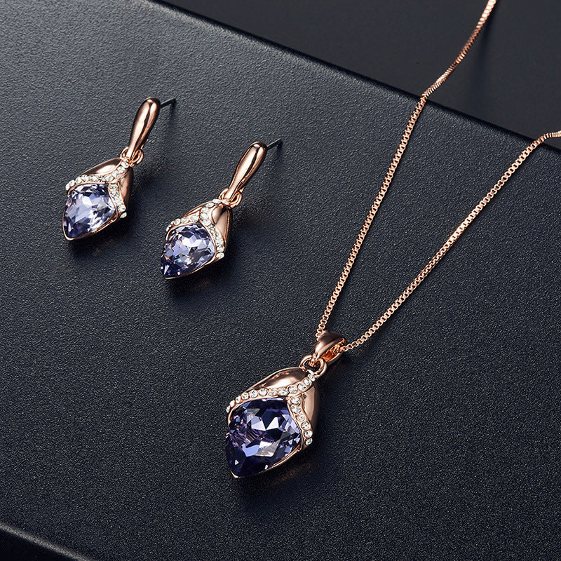 Women's Bridal Peacock Gem Opal For Jewelry Set