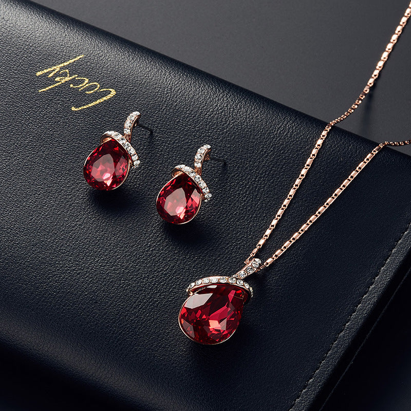 Women's Bridal Peacock Gem Opal For Jewelry Set