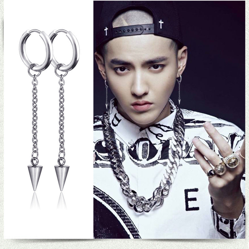 Men's Korean Style Tassel Chain Hipster Ear Earrings