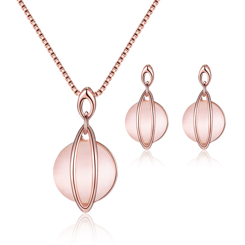 Women's Bridal Peacock Gem Opal For Jewelry Set