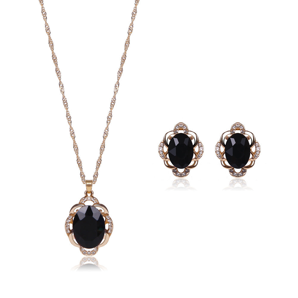 Women's Bridal Peacock Gem Opal For Jewelry Set