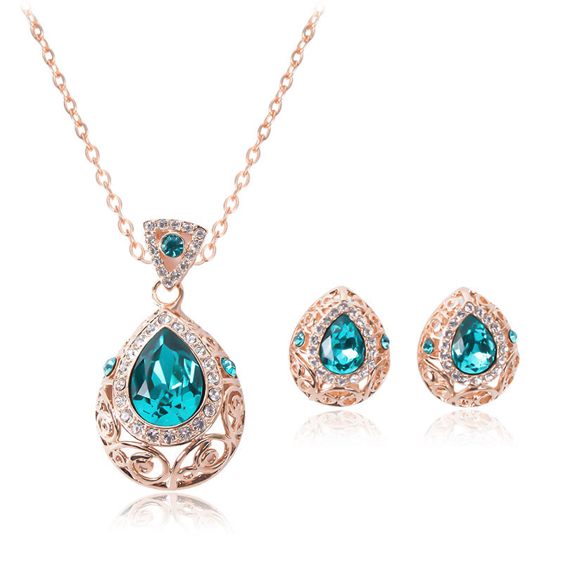 Women's Bridal Peacock Gem Opal For Jewelry Set