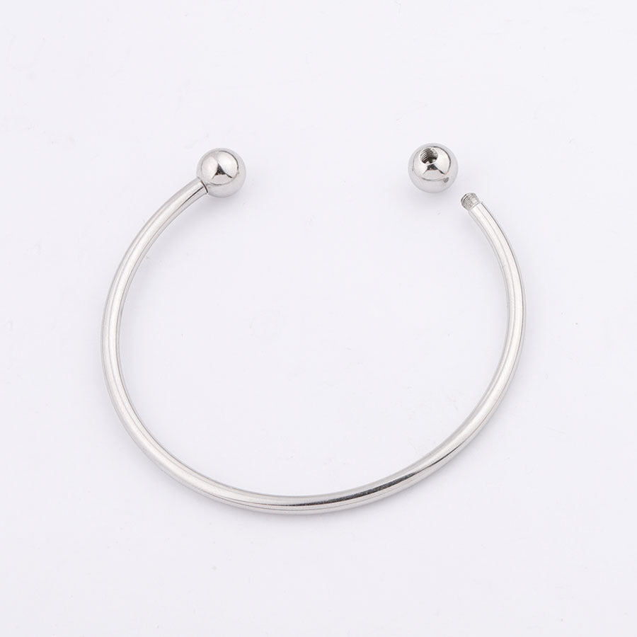 Stainless Steel Open Round Beads Can Match Basic Style Bracelets
