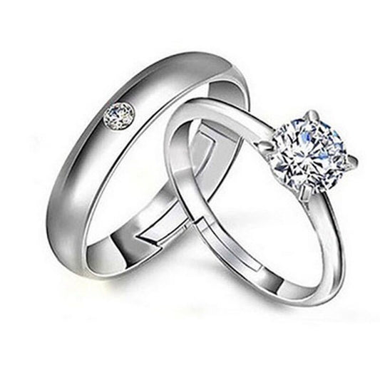 Women's & Men's Sier Ornament Korean Style Simple Couple Rings