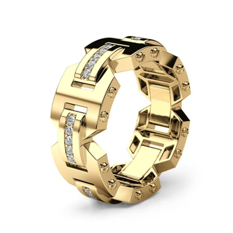 Women's & Men's Ornament Creative Style Gold-plated Diamond Fashion Rings