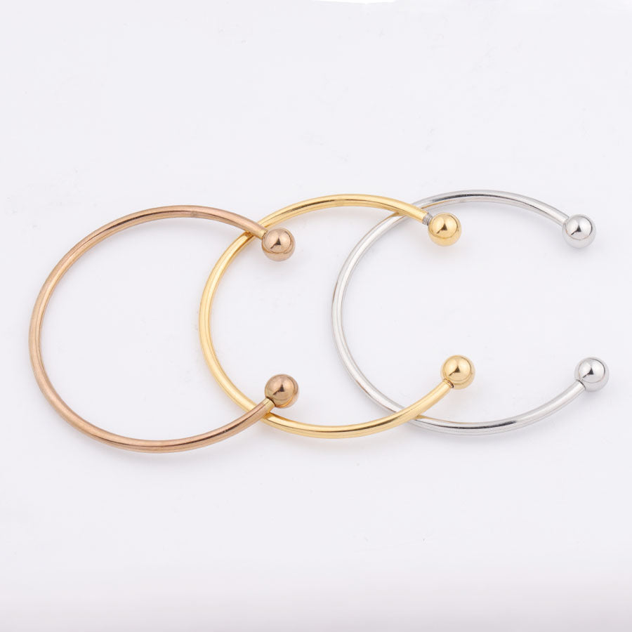 Stainless Steel Open Round Beads Can Match Basic Style Bracelets