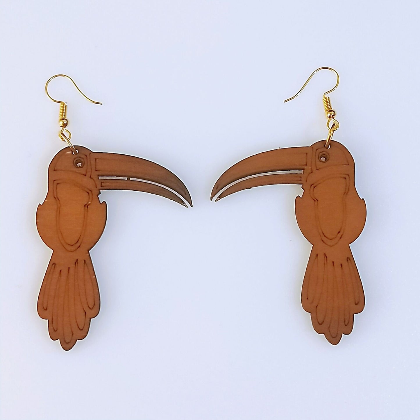 Geometric Rhombus Wooden Fashion Wood Eardrops Rings