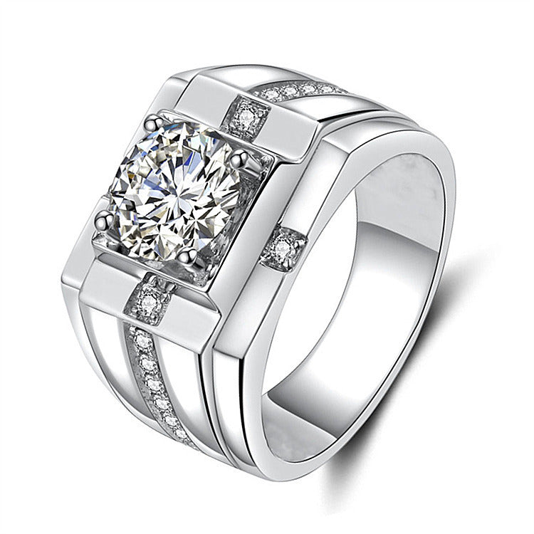 Domineering Open Diamond Wedding Couple Valentine's Rings