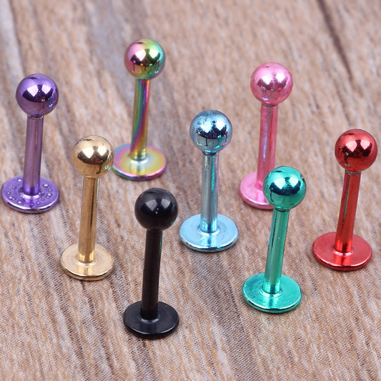 Steel Ear Bone Labret Lip Gold Earrings